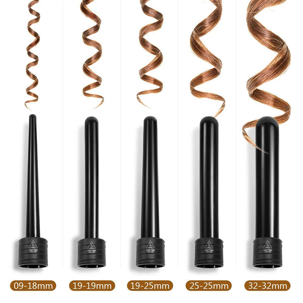 5 in 1 Hair Curling Iron Multifunctional barrel Rotating