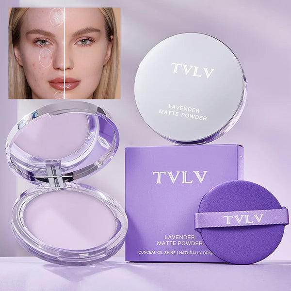 Lavender Pressed Powder Matte Powder Lasting Oil Control Full Coverage
